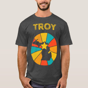 Camiseta Troy Michigan Vintage afligiu Souvenir 1