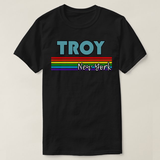 Camiseta Troy New York Pride Troy LGBT Gift LGBT Apoiante (Frente do Design)