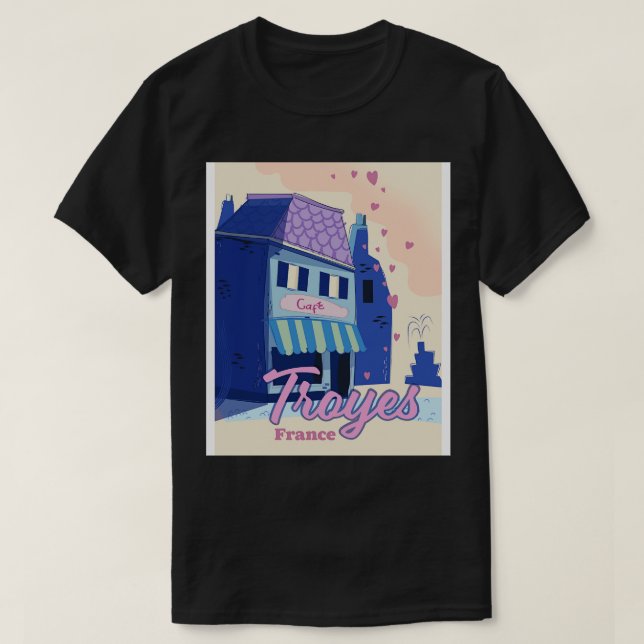 Camiseta Troyes France poster de viagens (Frente do Design)