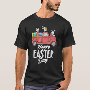 Camiseta Truck Bunny Eggs Red Truck Hunt Páscoa
