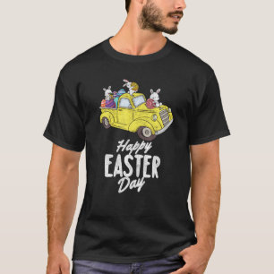 Camiseta Truck Bunny Eggs Red Truck Hunt Páscoa