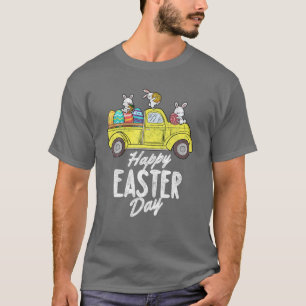 Camiseta Truck Bunny Eggs Red Truck Hunt Páscoa