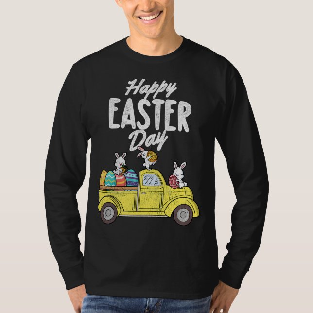 Camiseta Truck Bunny Eggs Red Truck Hunt Páscoa (Frente)