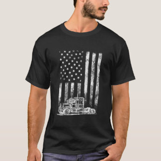 Camiseta Truck Driver American Flag Trucker