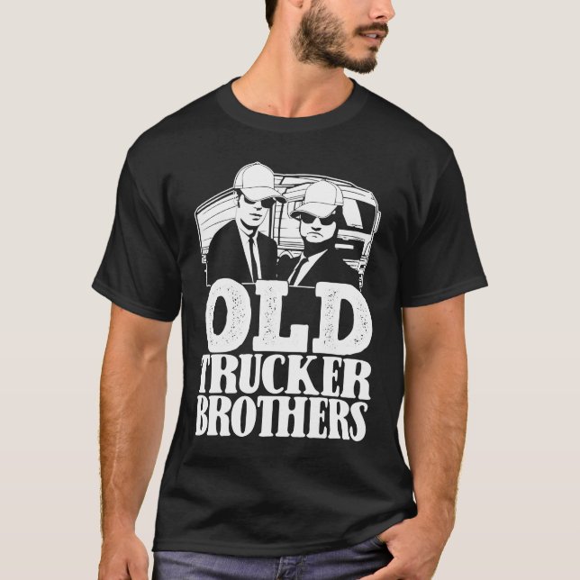 Camiseta Truck Driver Brothers Caminhando Com Big Rig Old M (Frente)