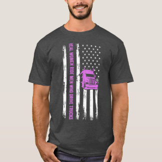 Camiseta Truck Driver Engraçado Mulheres De Verdade Conduze