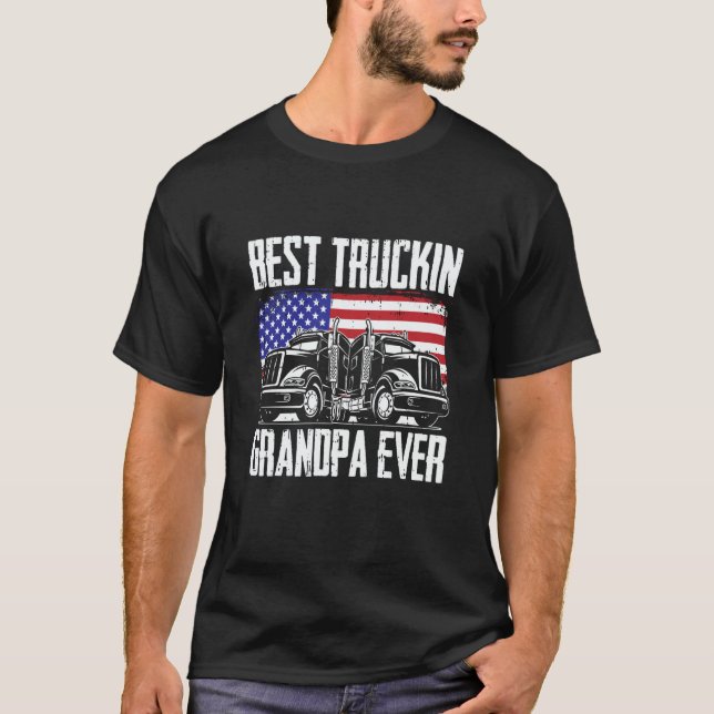 Camiseta Truck Driver Grandpa Trucking Big Rig  Old Man Tru (Frente)