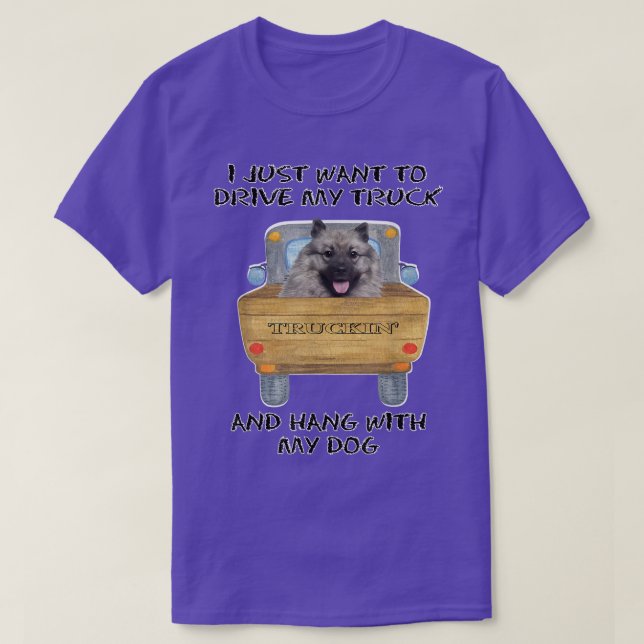 Camiseta Truck Drivers Dog Keeshonden (Frente do Design)