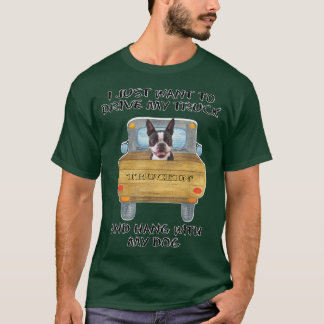 Camiseta Truck Driving Dog Boston Terrier 