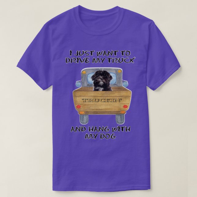 Camiseta Truck Driving Dog Lhasa Apso  (Frente do Design)