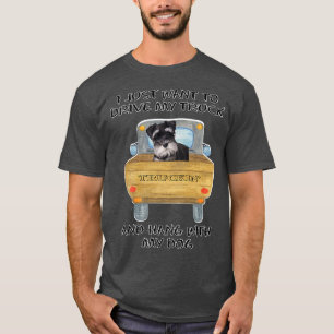 Camiseta Truck Driving Dog Miniature Schnauzer