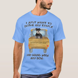 Camiseta Truck Driving Dog Miniature Schnauzer 2 