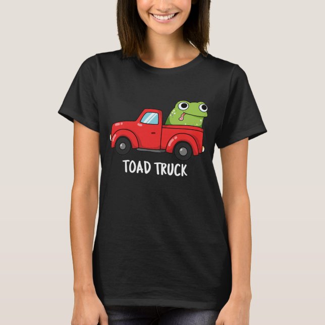 Camiseta Truck Engraçado Tow Caminhão Pun Dark BG (Frente)