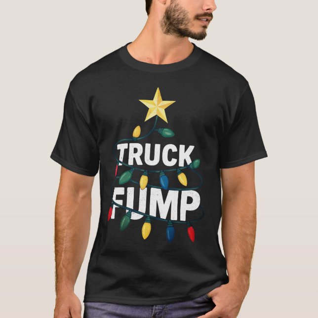 Camiseta Truck Fump Minimal Art Xmas Lights And Star (Frente)