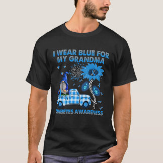 Camiseta Truck Gnome Wear Blue For Grandma Diabetes Awarene