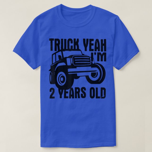 Camiseta Truck Yeah I'm Two Years Old - Funny 2nd Birthday  (Frente do Design)