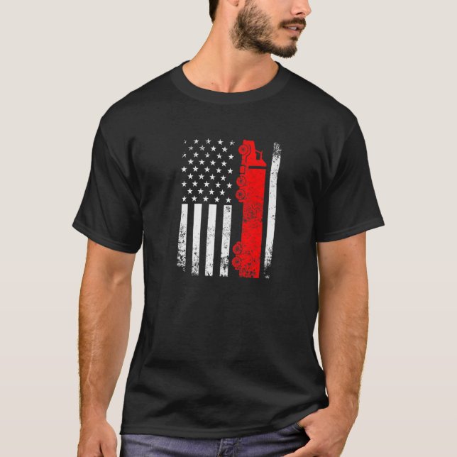 Camiseta Trucker American Flag Usa Patriotic Proud Funny Tr (Frente)