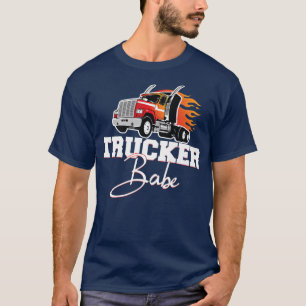 Camiseta Trucker Babe - Garota-Motorista de Caminhão Vida