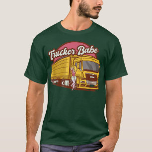 Camiseta Trucker Babe - Semi Truck Driver - Cute Girl Drive