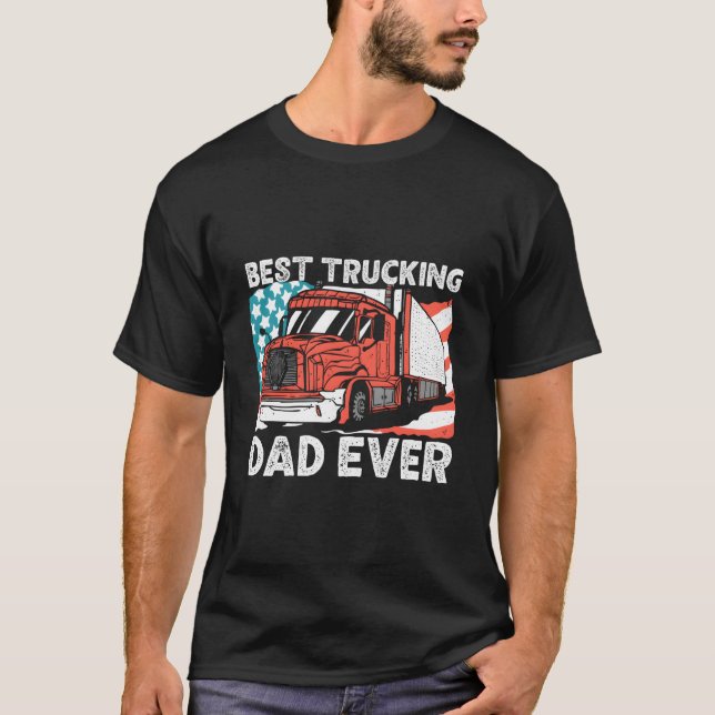 Camiseta Trucker Best Trucking Dad Ever (Frente)