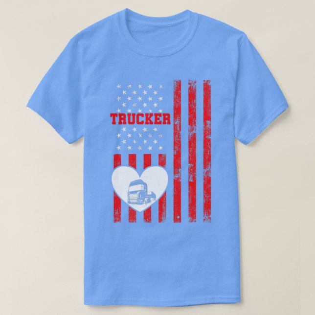Camiseta Trucker Funny Truck Driver2948 (Frente do Design)