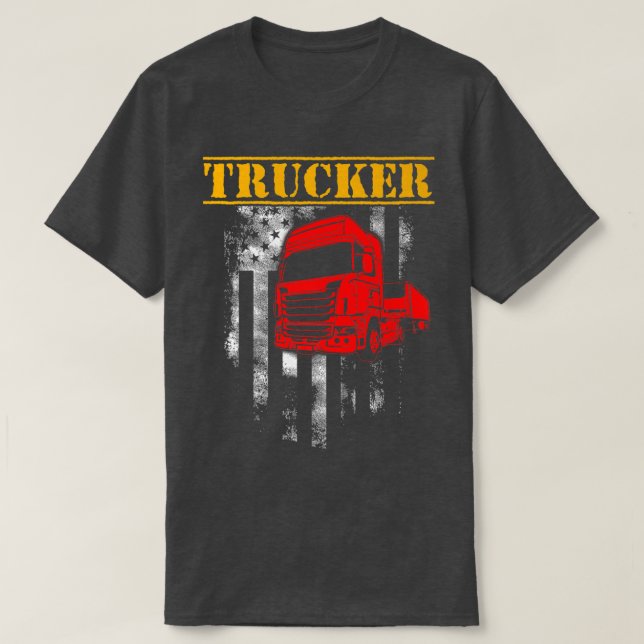 Camiseta Trucker Funny Truck Driver2950 (Frente do Design)