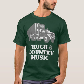 Camiseta Trucker Truck Driver Loves Truck and Country Music
