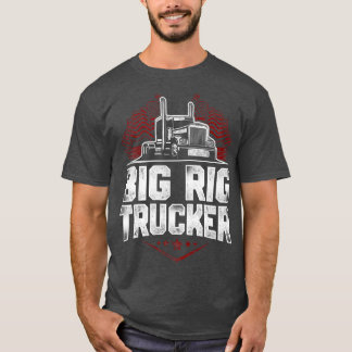 Camiseta Trucker Truck Driver Vintage Big Rig Trucker