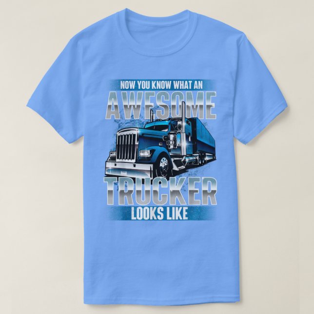 Camiseta TruckerSemi Truck Driver Incrível Caminhando Grand (Frente do Design)