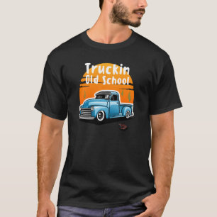 Camiseta Truckin Old School Vintage Retro Pickup Truck Cact