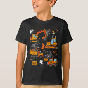 Camiseta Trucks de Construção Spooky Garotos do Dia das Bru