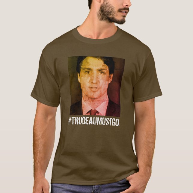 Camiseta #TrudeaumustGo (Trudeau deve ir) (Frente)