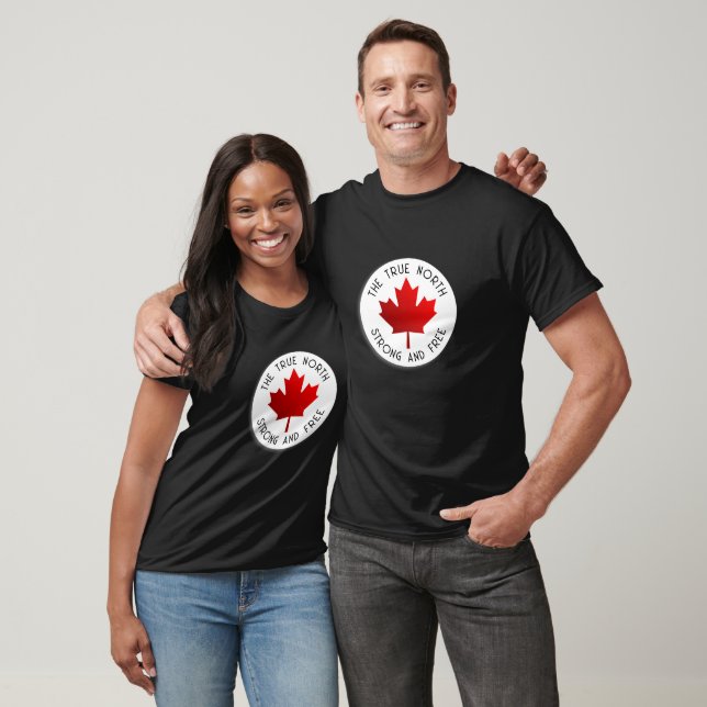 Camiseta True North Strong e Free O Canada Maple Leaf (Unissex)