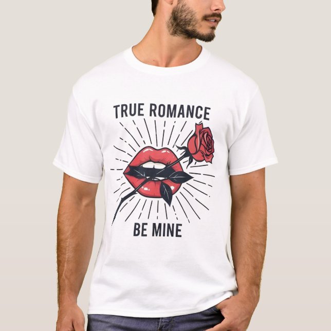 Camiseta True Romance Rose and Lips Retro Graphic (Frente)