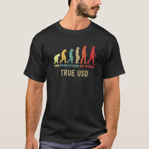 Camiseta True USD Crypto A Evolução do Dinheiro Caveman Pré