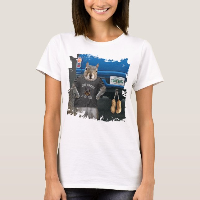 Camiseta Truk Nutz - loucos engraçados de caminhão de esqui (Frente)