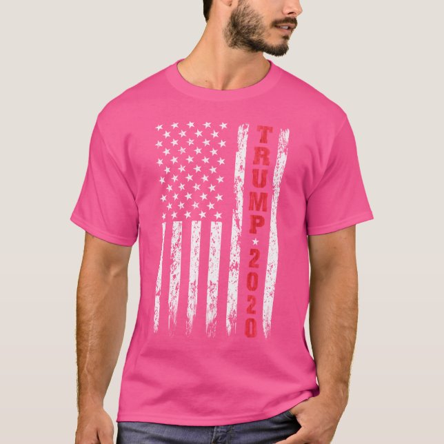 Camiseta Trump 2020 American Flag (Frente)
