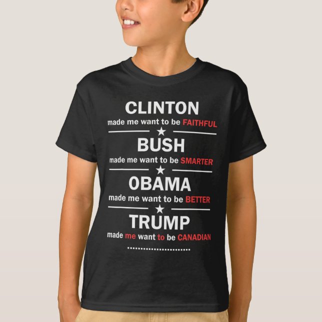 Camiseta Trump 2020 Funny Clinton Bush Obama Trump Canadens (Frente)