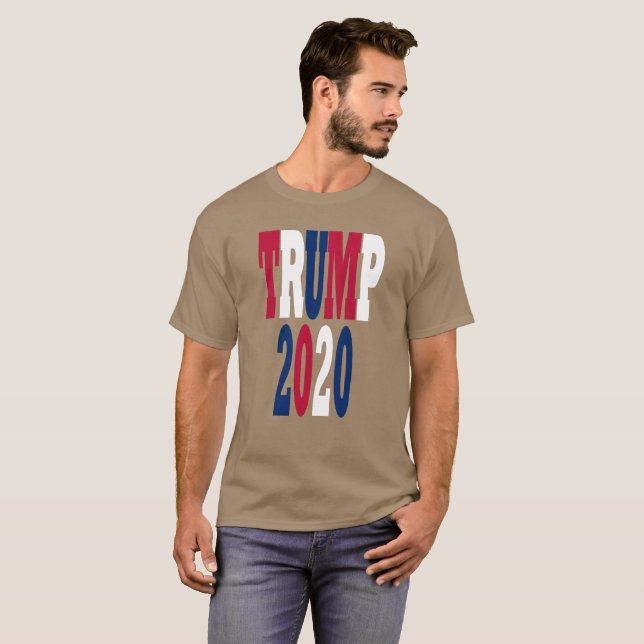 Camiseta Trump 2020 Red White Eleições Presidenciais Azul (Frente Completa)