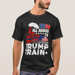 Camiseta Trump 2024 A Bordo Do Trem De Trump Nos Estados Un