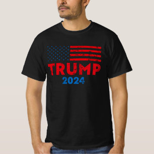 Camiseta Trump 2024 American flag pro trump