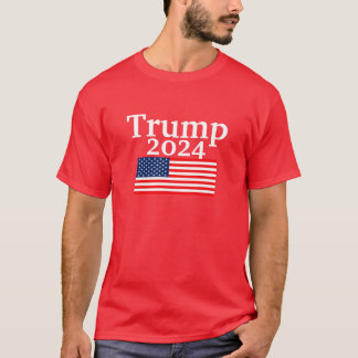 Camiseta Trump 2024 American Flag Red Donald Trump T-Shirt