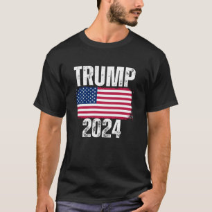 Camiseta Trump 2024 Back USA Flag Presidente T Shirt