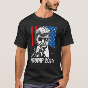 Camiseta Trump 2024, Bandeira Americana Po Conservador Patr