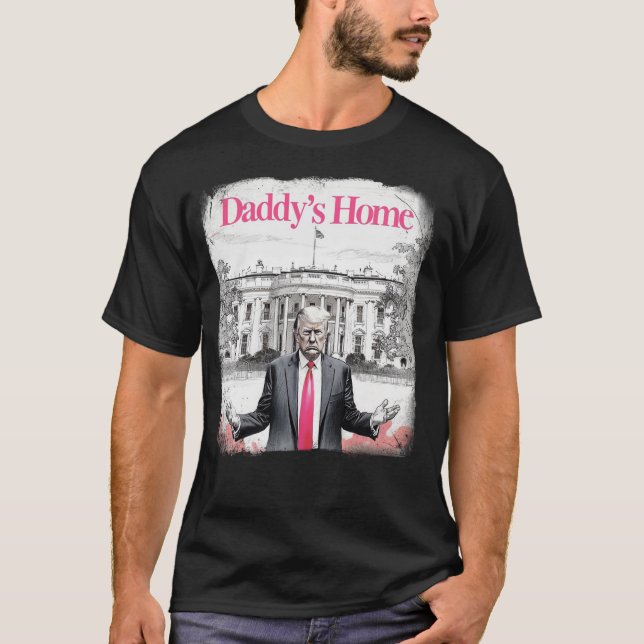 Camiseta Trump 2024 "Casa do Pai" rosa - Leve a América de  (Frente)