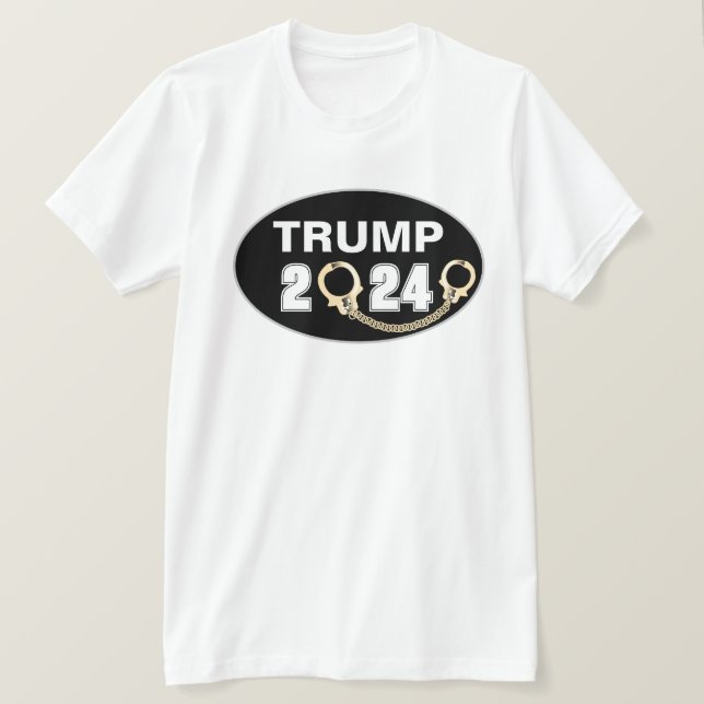 Camiseta Trump 2024 Com Algemas (Frente do Design)