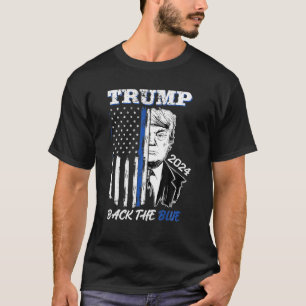 Camiseta Trump 2024 Devolve A Blue American Flag Blue Line 