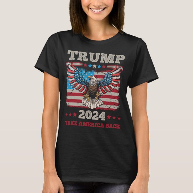 Camiseta Trump 2024 Eagle - Take America Back T-Shirt (Frente)