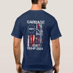 Camiseta Trump 2024 - Garbage For Trump 2024 American Flag