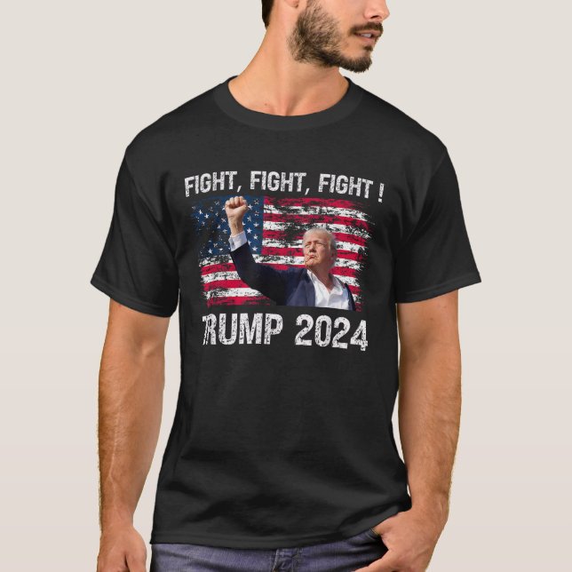Camiseta Trump 2024 Luta Contra A Luta - Trump Presidente 2 (Frente)